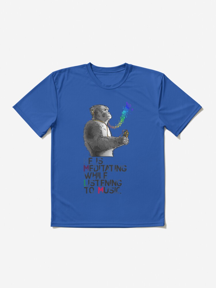 A monkey is meditating while listening to music. Essential T-Shirt for  Sale by DAEWI PARK