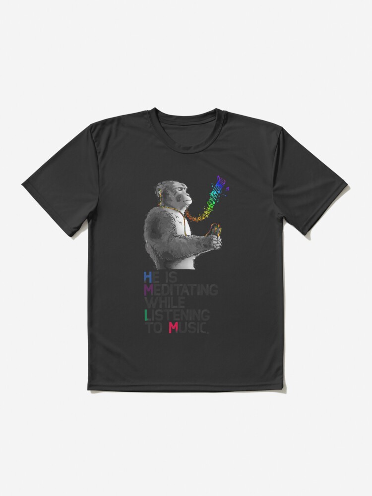 A monkey is meditating while listening to music. Essential T-Shirt for  Sale by DAEWI PARK