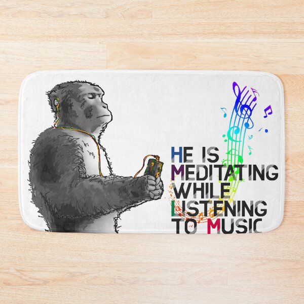 Item preview, A monkey is meditating while listening to music. designed and sold by DAEWI PARK.