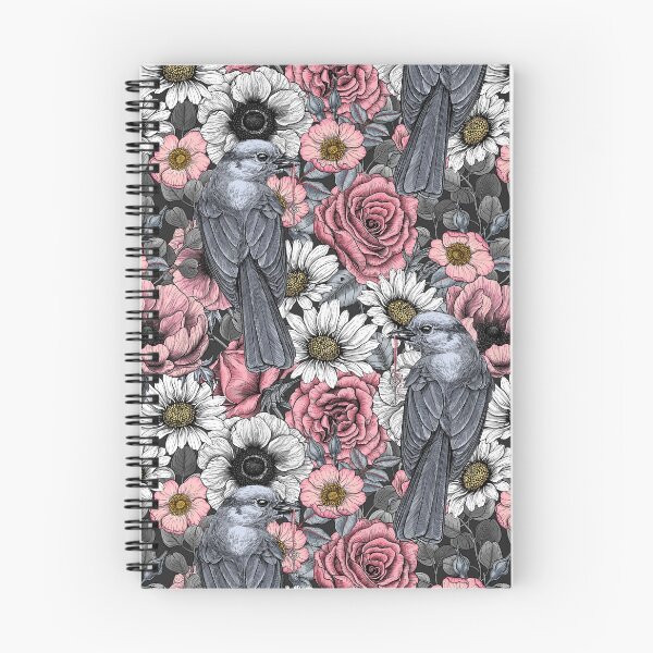 Item preview, Gray jays and flowers designed and sold by Katerina Mitkova Kirilova.