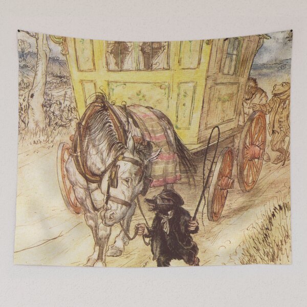 Item preview, Mole and station wagon with horse Wind in the Willows illustration - Arthur Rackham designed and sold by Vintage Designs +.