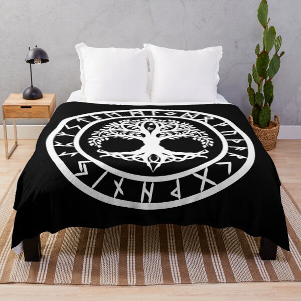 Yggdrasil /// Rune Circle (Variant II) Throw Blanket