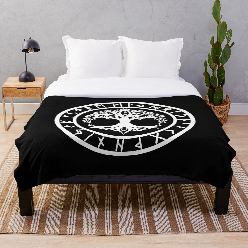 Yggdrasil | Rune Circle (Variant II) Throw Blanket