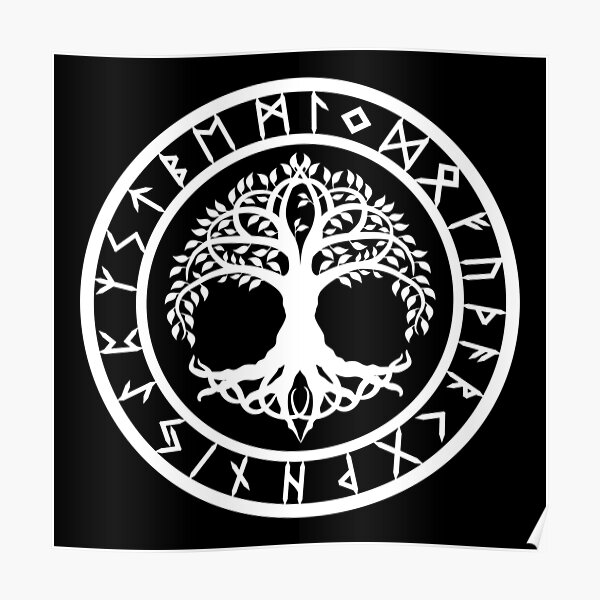 Yggdrasil /// Rune Circle (Variant II) Poster
