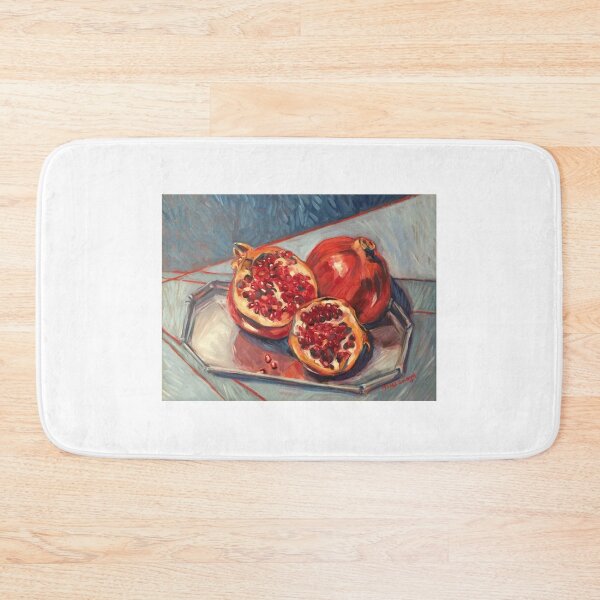 Artikelvorschau, Zwei Granatäpfel. Öl an Bord 16x14 " entworfen und verkauft von Elizabeth Moore Golding.