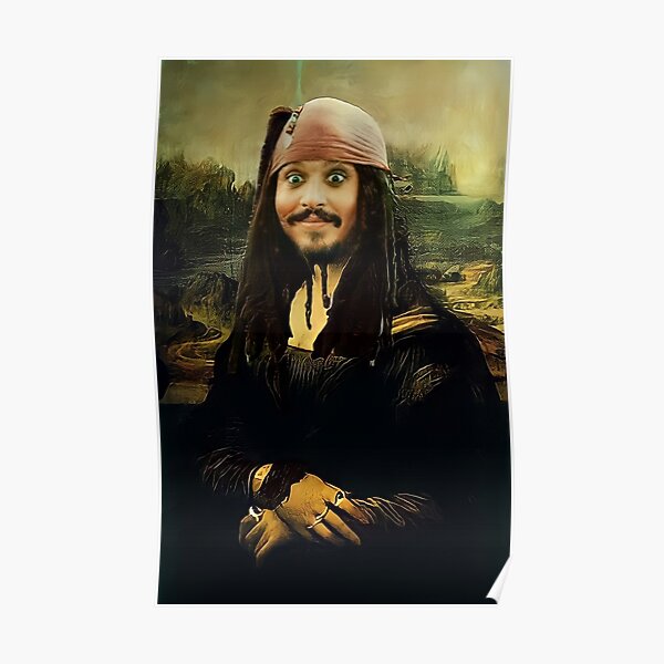 Jack Sparrow dans le rôle de Mona Lisa Poster