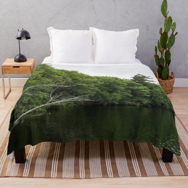 Item preview, White Skeletons - Verdant Forest Lake with Fallen Trees designed and sold by Georgia Mizuleva.