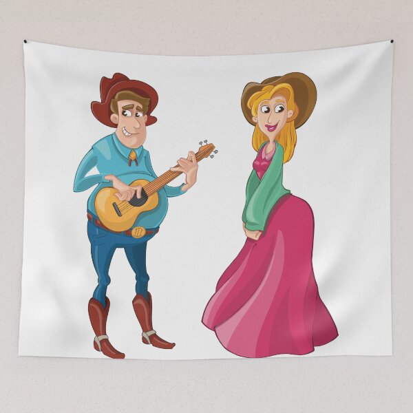 Item preview, Cowboy Playing Guitar with Girl designed and sold by iTrending.