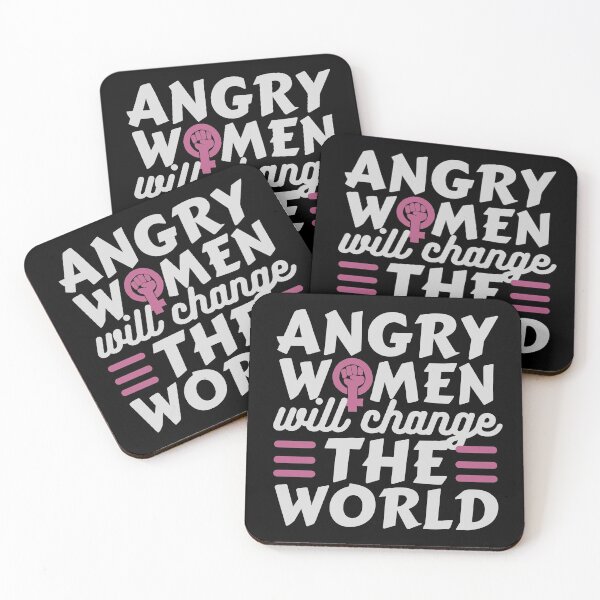 Item preview, Angry Women Will Change The World Pink Grey Design designed and sold by SweetAndSpice.