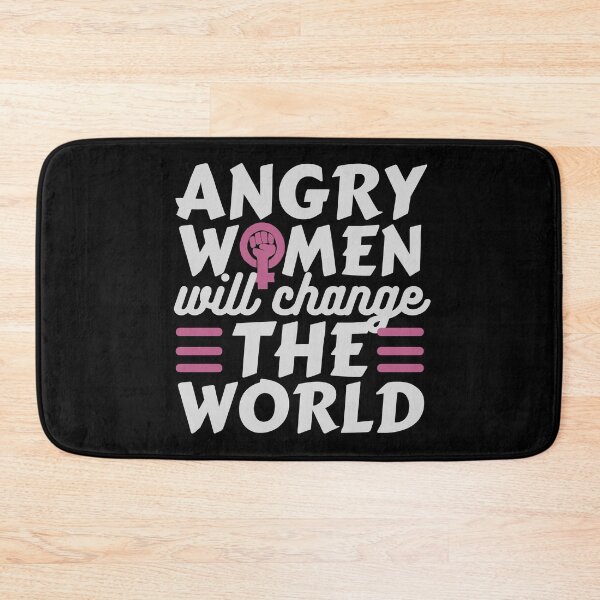 Item preview, Angry Women Will Change The World Pink Grey Design designed and sold by SweetAndSpice.