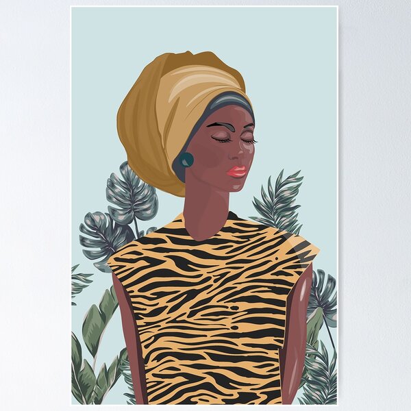 Item preview, Afro girl travel poster designed and sold by Arctic frame studio.
