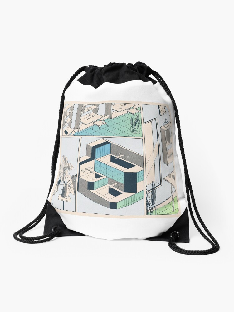 Aperçu 1 sur 3. Sac à cordon avec l'œuvre Fumetto 01 créée et vendue par LoicBrDesign.