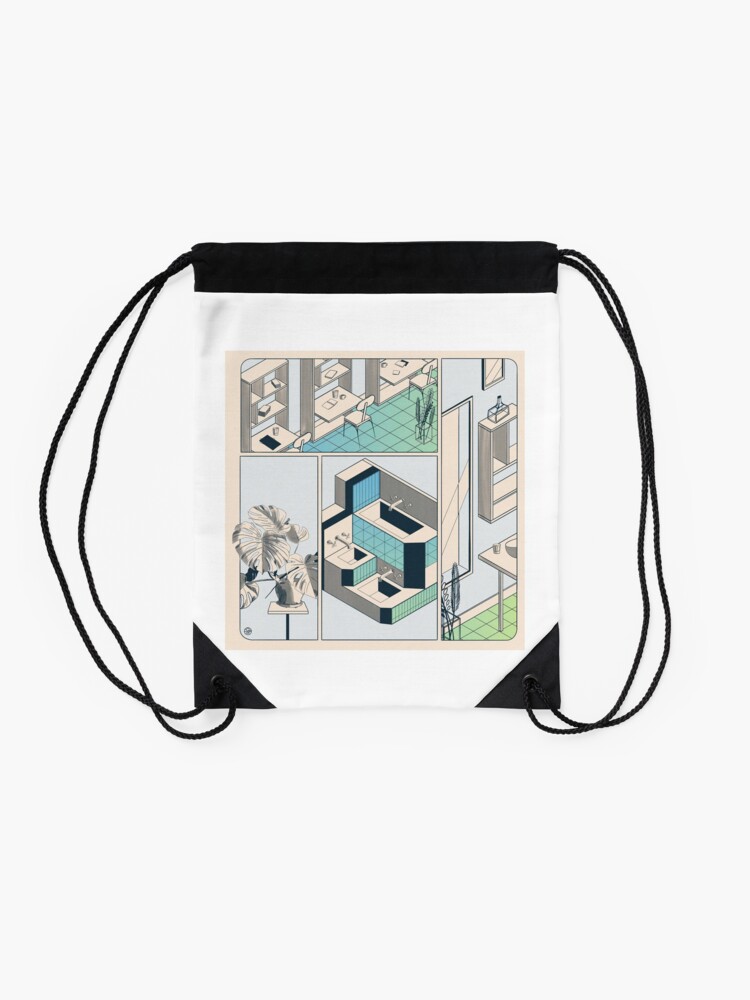 Aperçu 2 sur 3. Sac à cordon avec l'œuvre Fumetto 01 créée et vendue par LoicBrDesign.