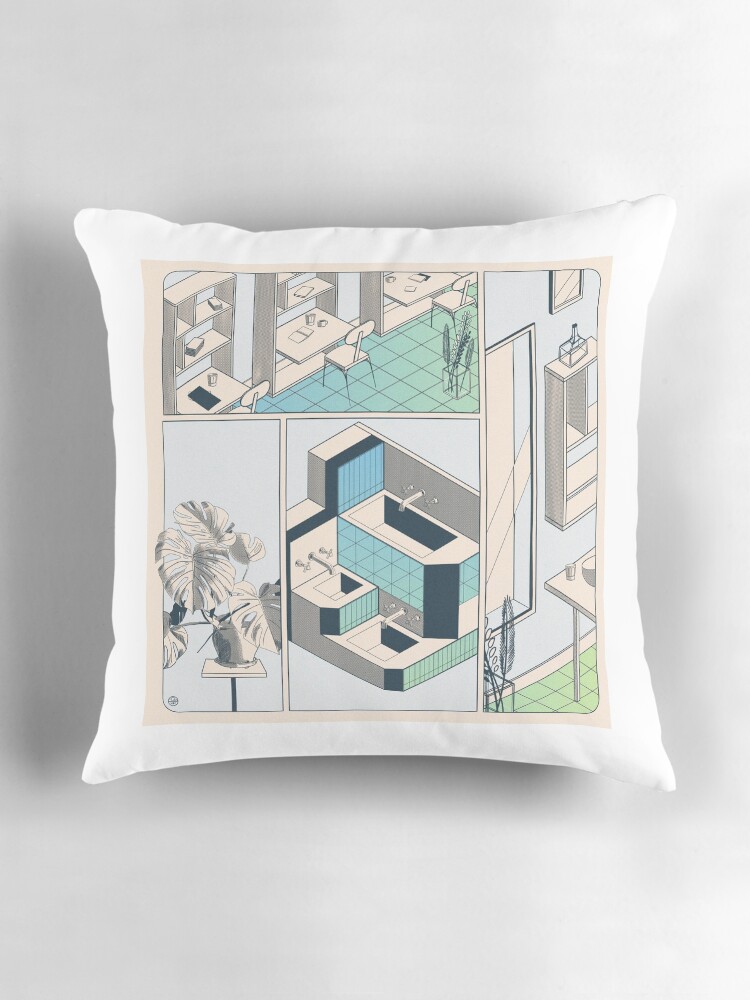 Aperçu 3 sur 4. Coussin avec l'œuvre Fumetto 01 créée et vendue par LoicBrDesign.