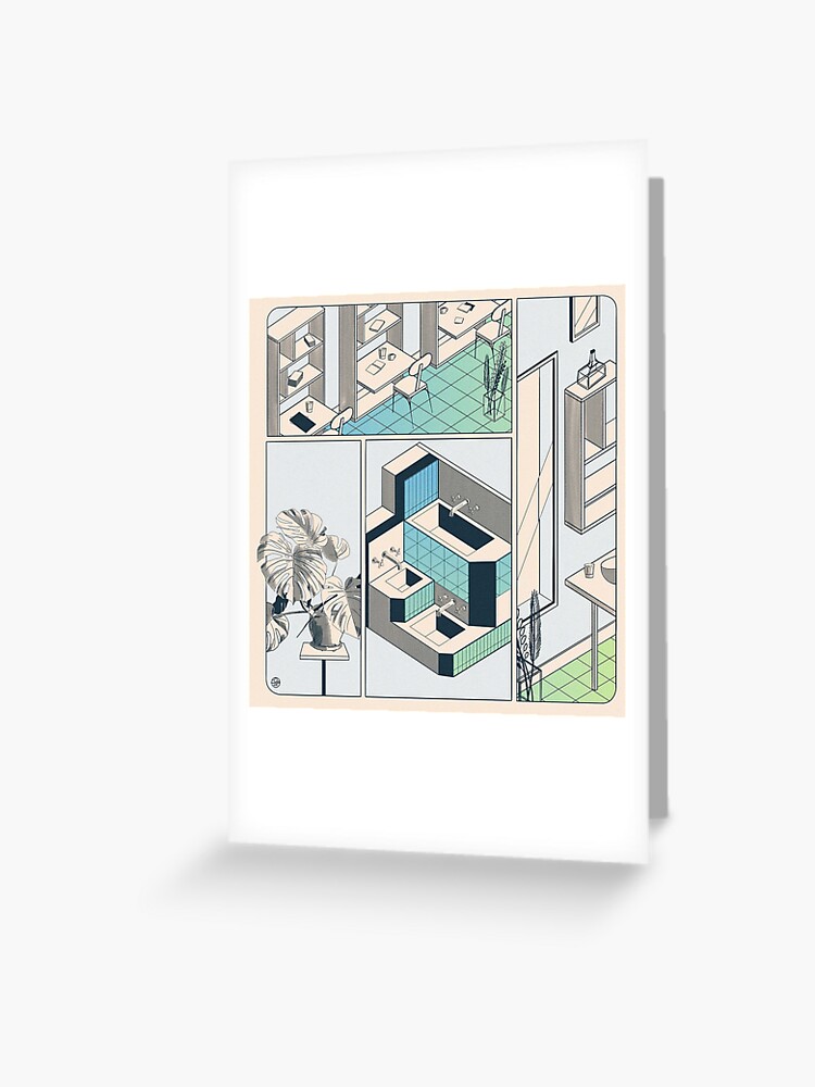 Aperçu 1 sur 2. Carte de vœux avec l'œuvre Fumetto 01 créée et vendue par LoicBrDesign.
