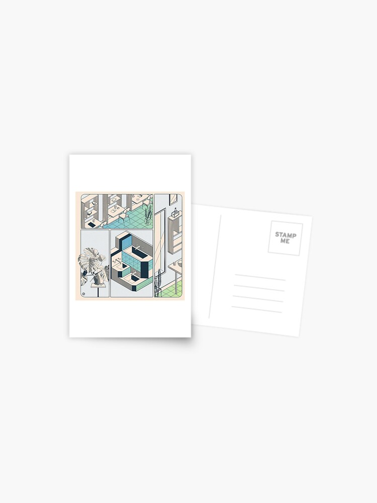 Aperçu 1 sur 2. Carte postale avec l'œuvre Fumetto 01 créée et vendue par LoicBrDesign.