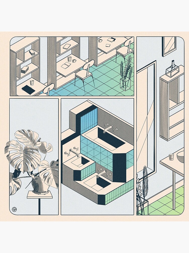 Aperçu 2 sur 2. Impression rigide avec l'œuvre Fumetto 01 créée et vendue par LoicBrDesign.