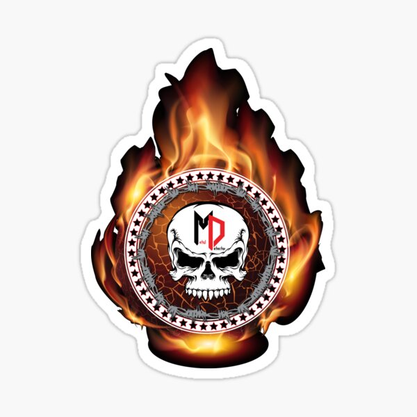 Metaldetector Flames Sticker