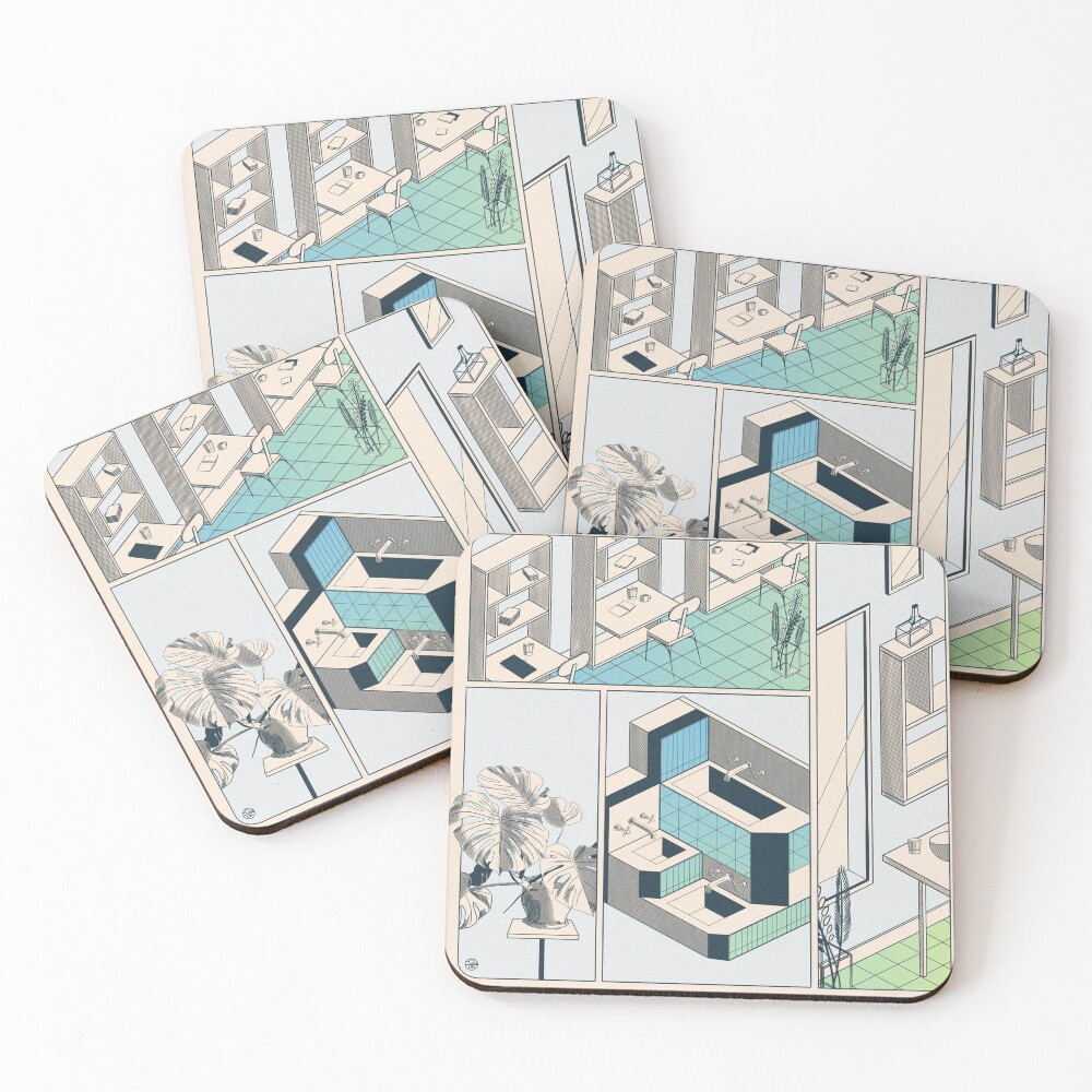 Aperçu de l'œuvre Dessous de verre (lot de 4) créée et vendue par LoicBrDesign.