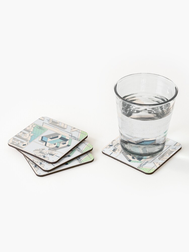 Aperçu 2 sur 5. Dessous de verre (lot de 4) avec l'œuvre Fumetto 01 créée et vendue par LoicBrDesign.