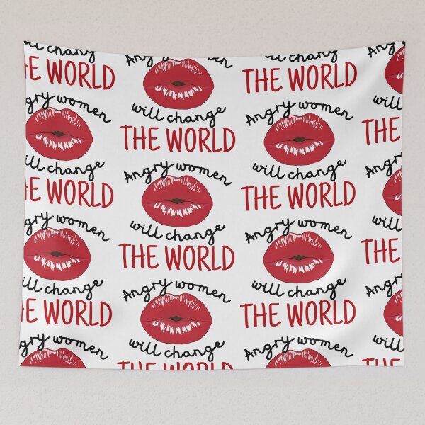 Item preview, Angry Women Will Change The World Sexy Lips Black Design designed and sold by SweetAndSpice.