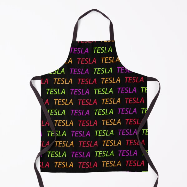 Aperçu de l'œuvre Motif Tesla voiture multicolore fond noir créée et vendue par Stéphane Thirion.