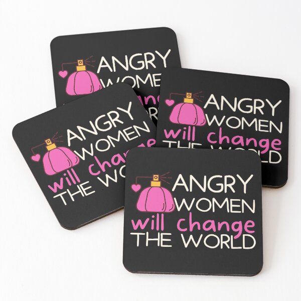 Item preview, Angry Women Will Change The World Pink Perfume White Design designed and sold by SweetAndSpice.