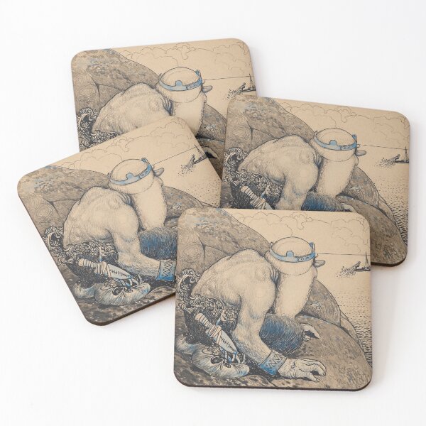 Item preview, Troll på lur (Troll hiding behind cliffs) - John Bauer  designed and sold by LemonbatStudio.