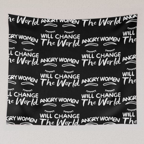 Item preview, Angry Women Will Change The World White Eyelashes Design designed and sold by SweetAndSpice.