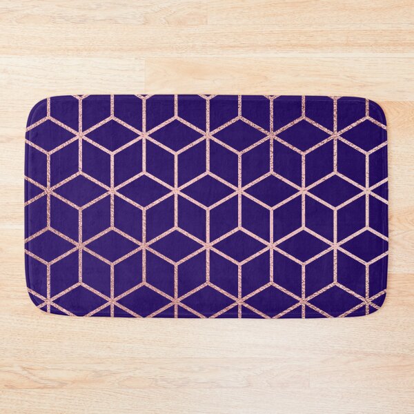 Item preview, Rose gold cube pattern on blue designed and sold by IONcreatION.