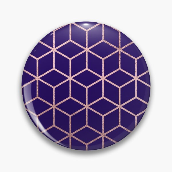 Item preview, Rose gold cube pattern on blue designed and sold by IONcreatION.