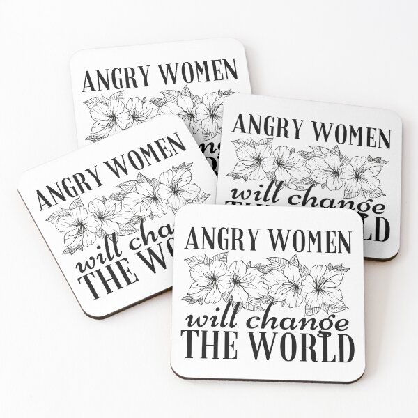 Item preview, Angry Women Will Change The World Black Flowers Design designed and sold by SweetAndSpice.