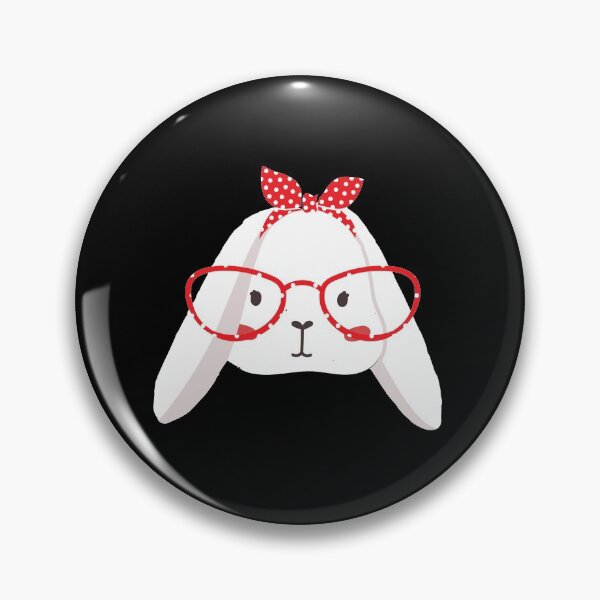 Item preview, Cute Bunny Mom Face With Red Bandana And Red Dotted Glasses designed and sold by Artsy Apparels.