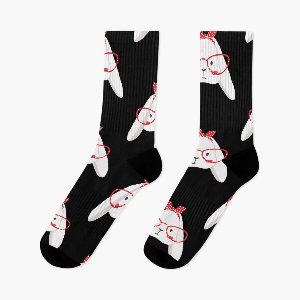 Item preview, Cute Bunny Mom Face With Red Bandana And Red Dotted Glasses designed and sold by Artsy Apparels.