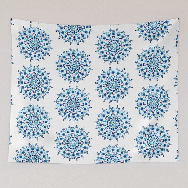 Item preview, Big Blue Bubble with top dots Mandala designed and sold by DotLovingSue.