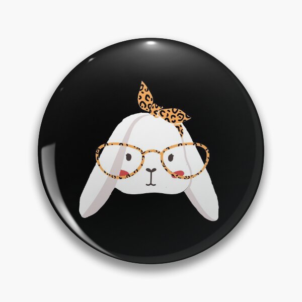 Item preview, Cute Bunny Mom Face With Leopard Bandana And Leopard Glasses designed and sold by Artsy Apparels.