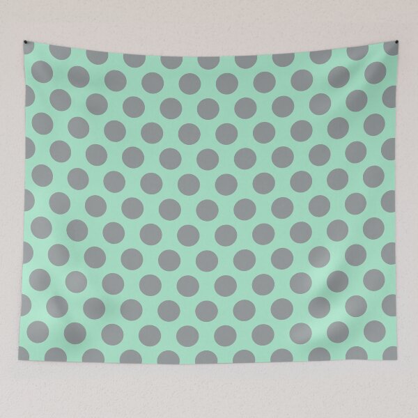 Item preview, Large gray polka dots on mint designed and sold by Feeling Artsy.