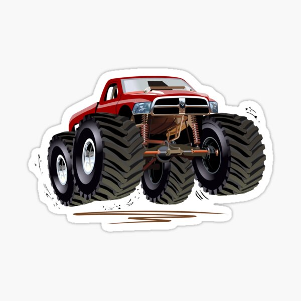 Cartoon Monster Truck Sticker for Sale by Mechanick