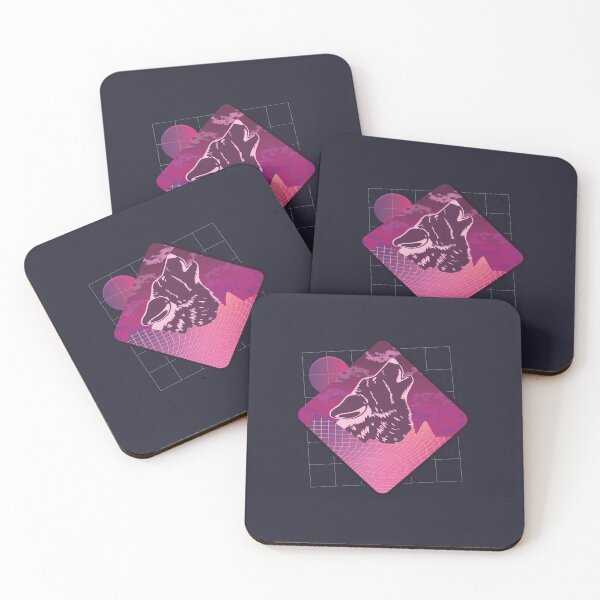 Item preview, Vaporwave howling wolf designed and sold by DerSenat.