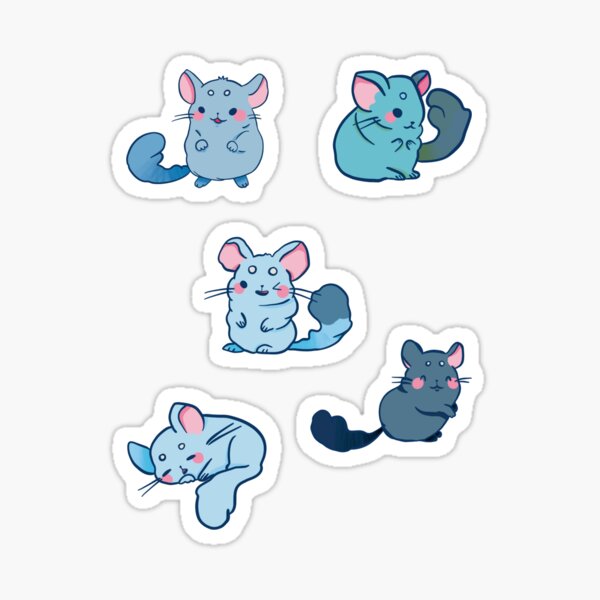 Item preview, Chinchilla- Cute Blue and Purple Cartoon Animal Pattern designed and sold by TheRainbowRoom.