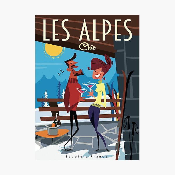 Item preview, Les Alpes ski poster designed and sold by GAGodel.