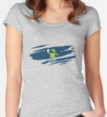 ANDROID EATS APPLE ! Women's Fitted Scoop T-Shirt