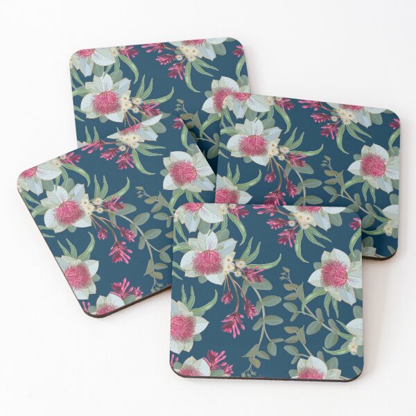 Item preview, Australian Wildflower Pattern - Pink and Blue designed and sold by Sketchbook Designs.