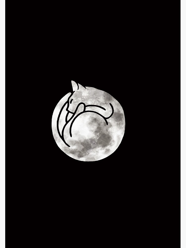 "cat full moon" Sticker for Sale by Lexthellamasart Redbubble