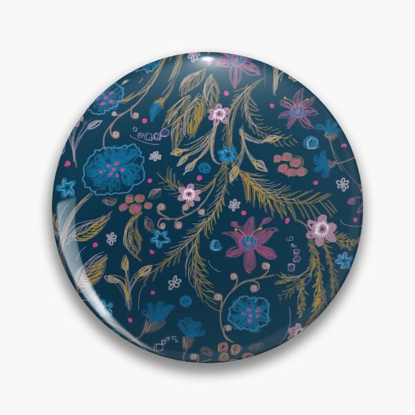 Item preview, Flower garden on blue designed and sold by korasi.