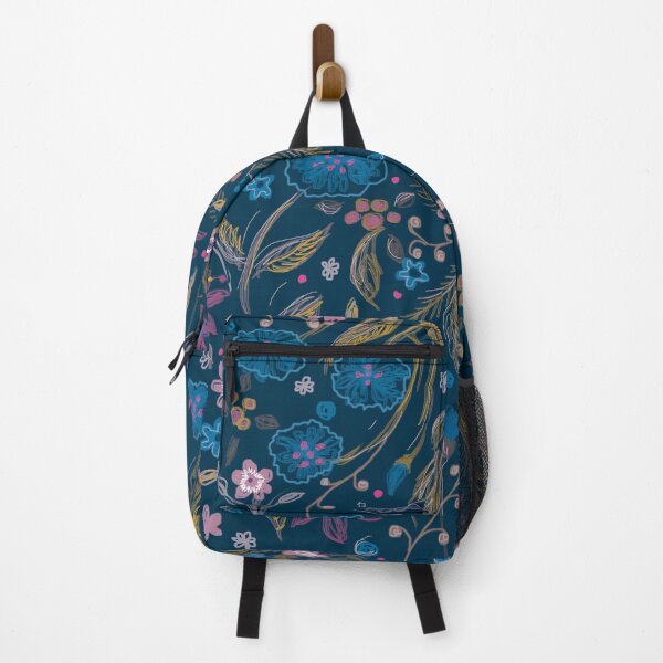 Item preview, Flower garden on blue designed and sold by korasi.