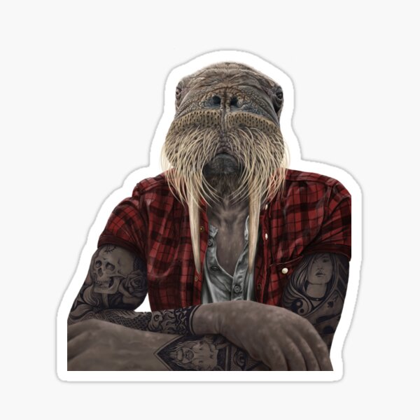 The Tattooed Hipster Walrus Sticker