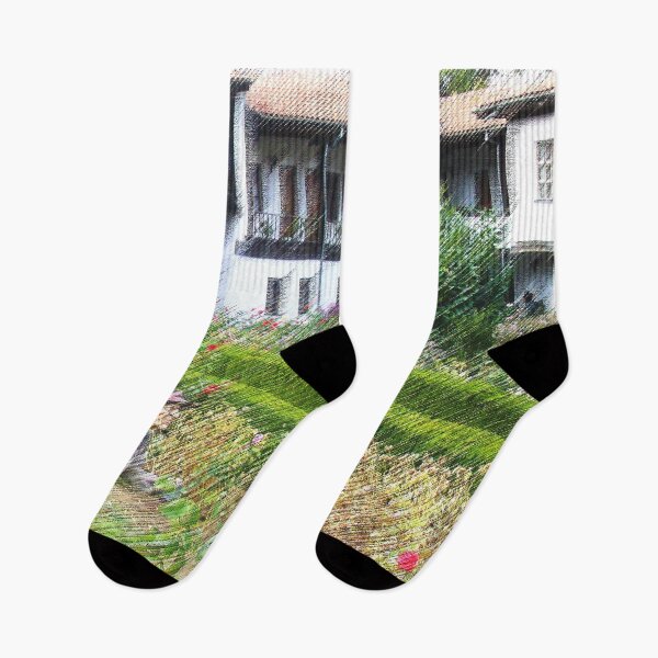 Item preview, Lovely Garden Photo With Traditional Houses designed and sold by LuckyKermit.