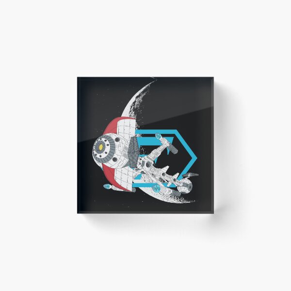 Spaceship Comet Acrylic Block