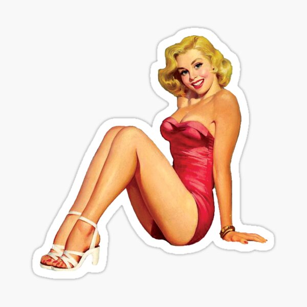 Vintage Style Pin Up Girl Sticker P55 Pinup Girl Sticker